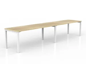 OL Axis 2-User Single Sided Desk – Oak Top White Frame thumbnail 9