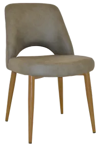 EZ Albury Oak Stained Metal Leg Upholstered Hospitality Dining Chair thumbnail 1