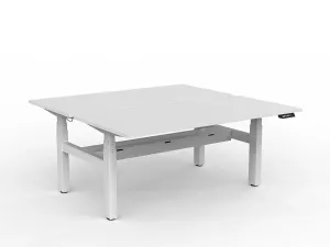 OL Agile Motion+ Electric Height Adjustable Shared Desk – White Top White Frame thumbnail 9