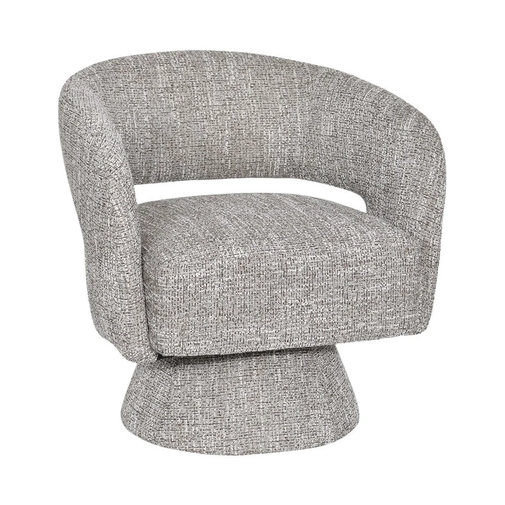 VI Bruno Fabric Upholstered Swivel Accent Chair - Chocolate and Almond