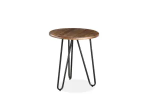 VI Library Rustic Look Metal Leg Round Side Table thumbnail 2