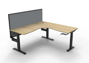 RL Boost Crank Height Adjustable Corner Workstation with SHUSH30 Screen thumbnail 4