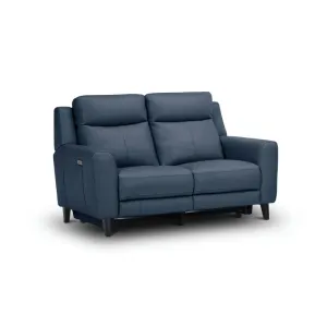VI Newman 2 Seater Electric Recliner Leather Lounge thumbnail 1