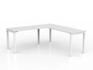OL Axis Melamine Top Metal Frame Office Desk with Return thumbnail 5