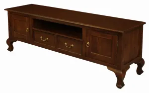 CT Queen Anne Solid Timber 2 Door 2 Drawer Entertainment Unit thumbnail 2