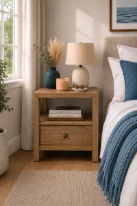 CR Evan Solid Timber 1 Drawer Bedside Table thumbnail 3