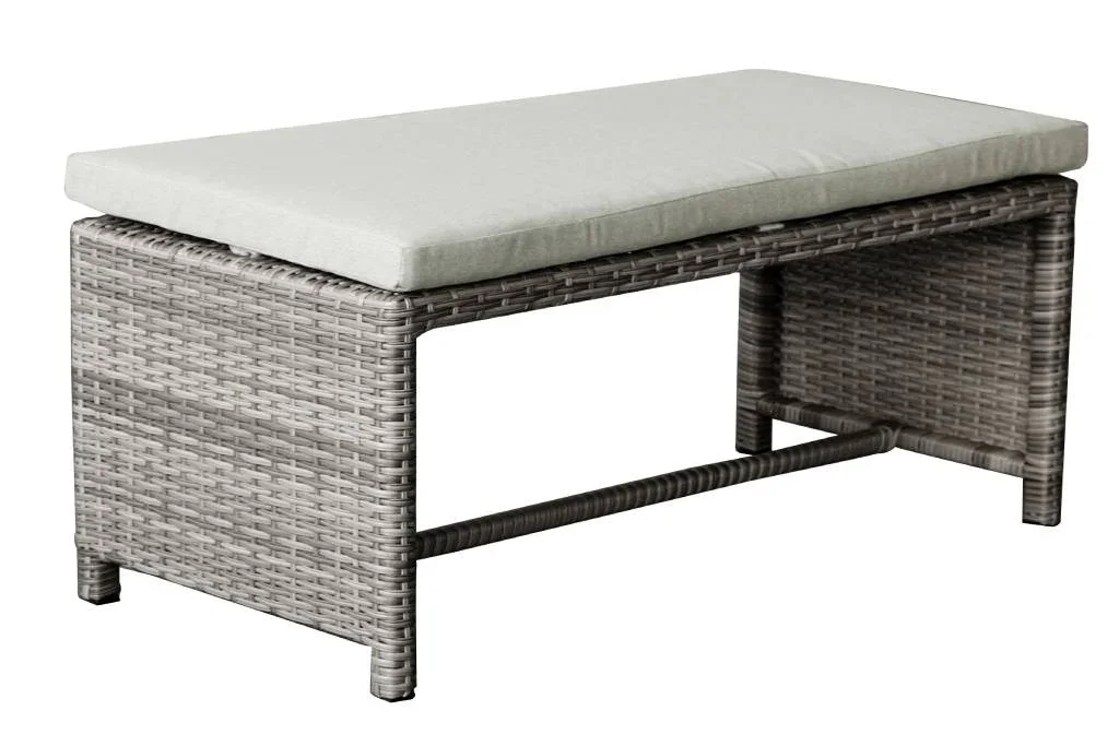 VI Monte Wicker Weaved Outdoor Nested 2 Dining Table with 4 Bench Set