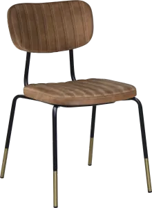 FL Tiramisu Premium Vinyl Upholstered Black Frame Brass Tip Function Chair thumbnail 3