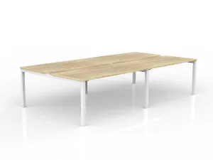OL Axis 4-User Double Sided Workspace – Oak Top with White Frame thumbnail 9