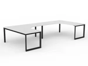 OL Anvil 2-User 90° Workspace – White Top with black Frame thumbnail 2