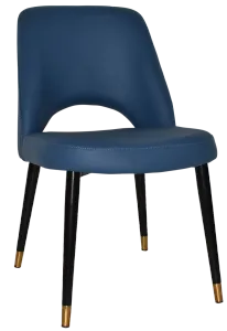 EZ Albury Black Stainless Steel Brass Top Leg Upholstered Hospitality Dining Chair thumbnail 18
