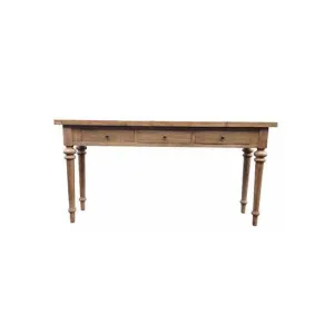 MF Morocco Recycled Elm Timber 3 Drawer Hall Table thumbnail 1