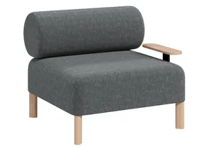 DD Cailloux Fabric Upholstered Single Seater Breakout Sofa with Side Table thumbnail 4