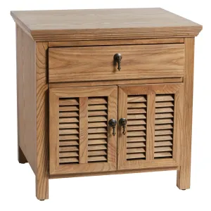 SH Lexi Solid Timber 2 Door 1 Drawer Bedside Table - Elm thumbnail 1