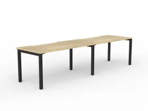 OL Axis 2-User Single Sided Desk – Oak Top Black Frame thumbnail 8