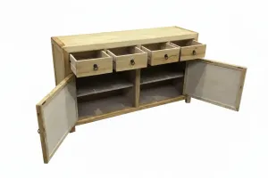 MF Chinese Antique Reproduction Recycled Timber 2 Door 4 Drawer Sideboard thumbnail 4