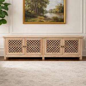 MF Raffles Recycled Timber Lattice 4 Door TV Unit thumbnail 3