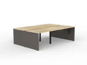 OL AltoSystem Double Sided Shared 4-User Workstation – Oak thumbnail 5