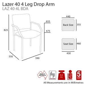MA Lazer 40 Fabric or Vinyl Upholstered Drop Armchair thumbnail 2