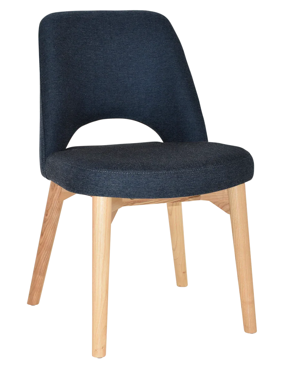 EZ Albury Solid Ash Timber Natural Stained Upholstered Hospitality Dining Chair thumbnail 17