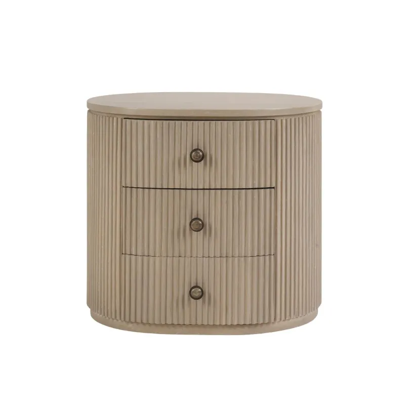CR Kraton Oval Bedside Table with 3 Drawers