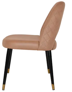EZ Albury Black Stainless Steel Brass Top Leg Upholstered Hospitality Dining Chair thumbnail 2