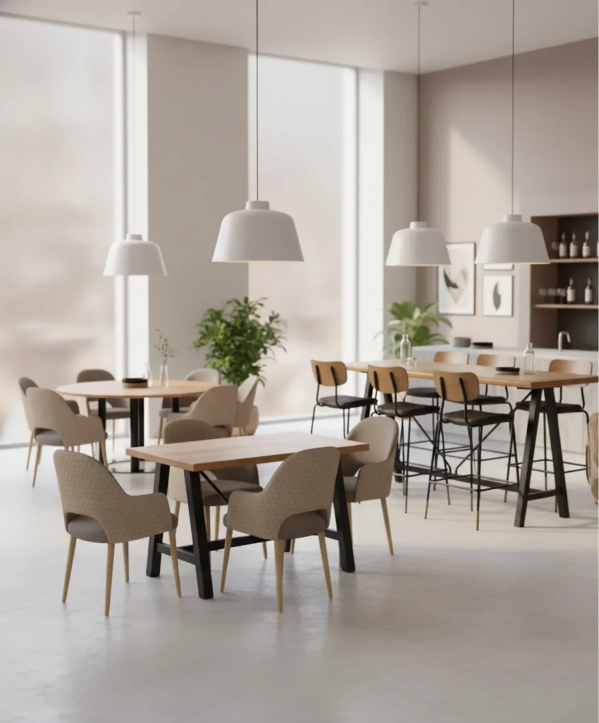 FL Orleans Bourbon Fabric Upholstered Aluminium Legs Hospitality Dining Chair