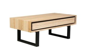 VI Ohio Solid Timber 2 Drawer Metal Base Coffee Table thumbnail 2