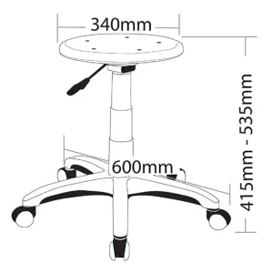 ST State PU Upholstered Height Adjustable Industrial Stool thumbnail 2