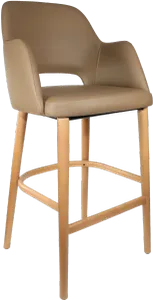 FL Sorbet Vinyl Upholstered Timber Legs Hospitality Barstool thumbnail 5