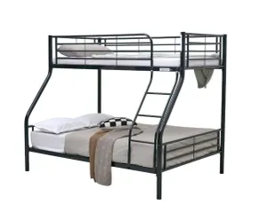 VI Tiamo Metal Single Over Double Bunk Bed - White and Black thumbnail 2