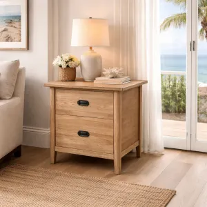 MF Tiffany Solid Timber 2 Drawer Bedside Table thumbnail 4