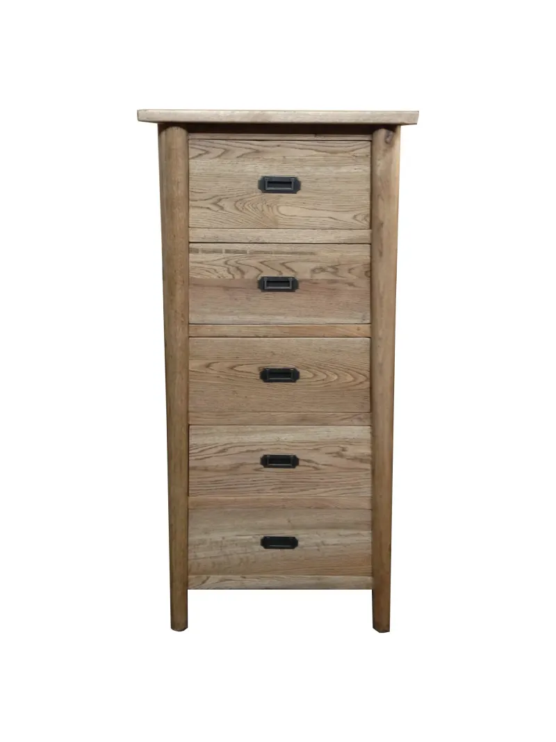 MF Tiffany Solid Timber 5 Drawer Skinny Tallboy