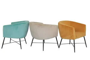 BT Crewe Velvet Upholstered Metal Leg Accent Chair thumbnail 5