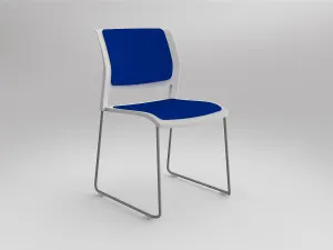 OL Game Fabric Upholstered Breakout Stacking Chair -White Shell thumbnail 9