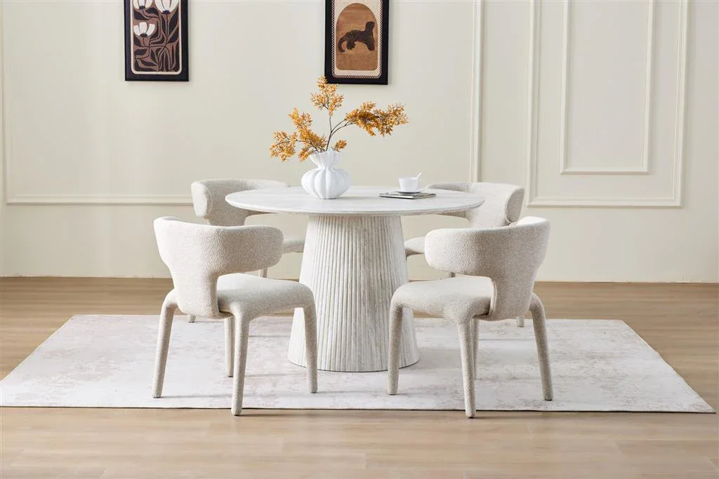 VI Haven Fabric Upholstered Metal Leg Dining Chair