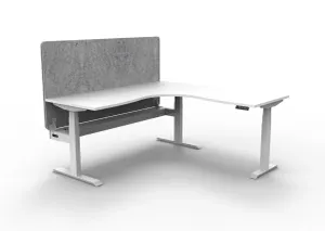 RL Boost+ Height Adjustable Corner Workstation with Grey Eco Panel Screen thumbnail 5
