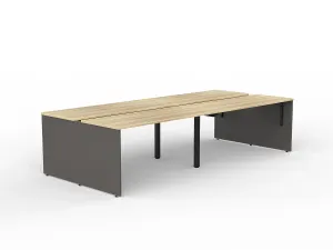 OL AltoSystem Double Sided Shared 4-User Workstation – Oak thumbnail 6