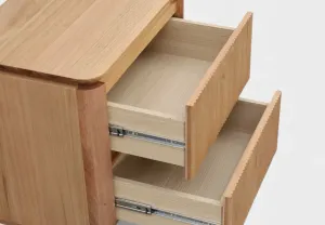 MD Prado Solid Timber 2 Drawer Bedside Table thumbnail 5