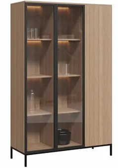 DD Allegra Aluminium Framed Glass Door Cabinet with 6 Shelves