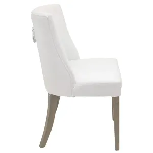 DA Ophelia White Fabric Upholstered Timber Leg Dining Chair thumbnail 2