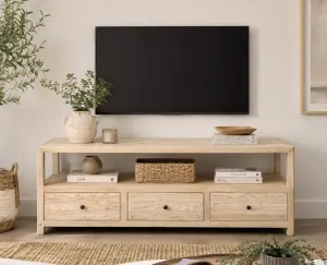 CR Sonoma Solid Timber 3 Drawer 1 Shelf Entertainment Unit thumbnail 7