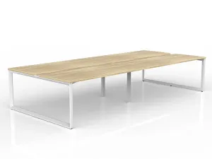 OL Anvil 4-User Double Sided Workspace – Oak Top with White Frame thumbnail 8