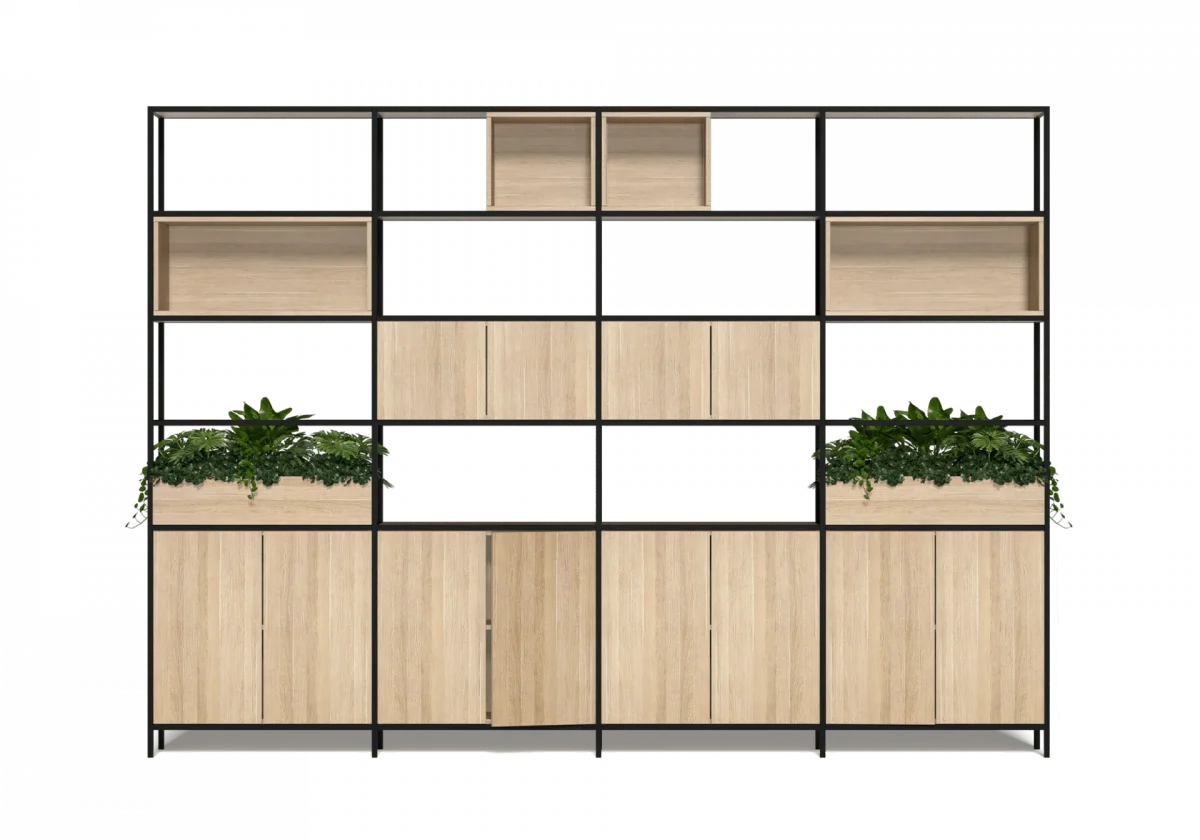 OL Rhodes 12 Door 4 Cubby Welded Storage with 6 Planter Box