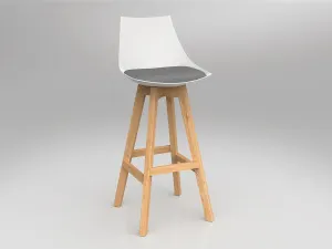 OL Luna Oak Timber Leg White Shell Barstool thumbnail 3