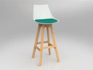 OL Luna Oak Timber Leg White Shell Barstool thumbnail 5