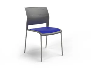 OL Game 4 Legs Upholstered Seat Visitor Stacking Chair - Charcoal Shell thumbnail 6