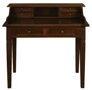 CT Nueva Solid Mahogany Timber 6 Drawer Desk thumbnail 4