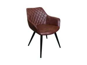 MF Bennett PU Leather Upholstered Metal Leg Dining Chair thumbnail 1