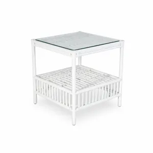 CR Americana Rattan with Glass Top Side Table thumbnail 1